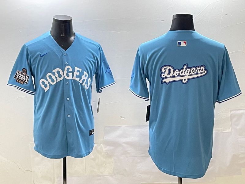 Men Los Angeles Dodgers Blank Light Blue Throwback Game 2025 Nike MLB Jersey style 10->los angeles dodgers->MLB Jersey